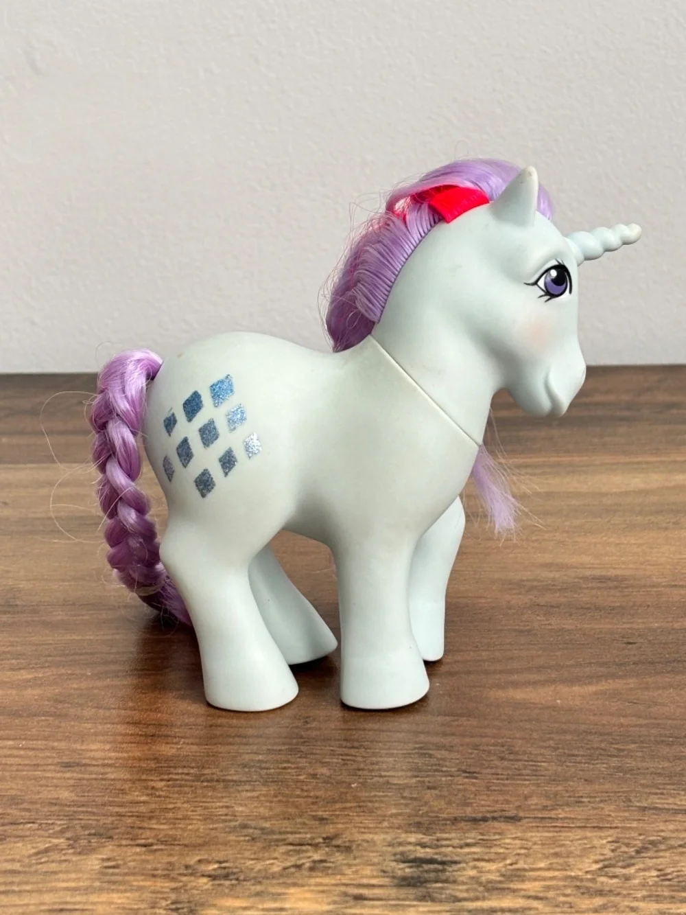VINTAGE My Little Pony G1 Sparkler Blue Glitter Diamonds Blue Unicorn 1984 MLP